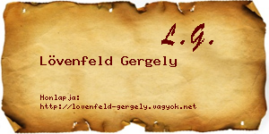 Lövenfeld Gergely névjegykártya