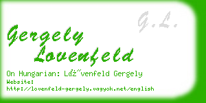 gergely lovenfeld business card